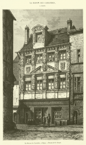 La Maison des Cariatides, a Dijon (engraving)
