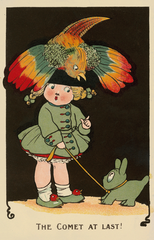 The comet at last! (colour litho)