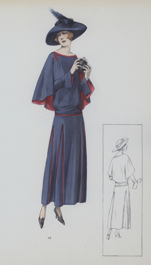 French female fashion plate, 1920s (colour litho)