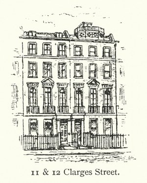 London houses: 11 and 12 Clarges Street (engraving)