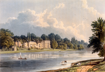 Pope's Villa at Twickenham, 1828 (colour litho)