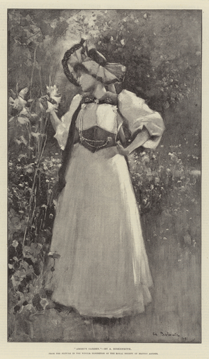 "Amrei's Garden," from the Picture in the Winter Exhibition of the Royal Society of British Artists (litho)