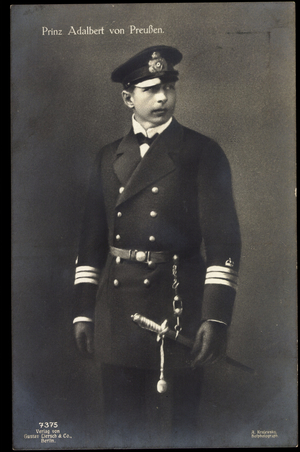 Ak Prince Adalbert of Prussia, Liersch 7375, uniform, sabre (b/w photo)