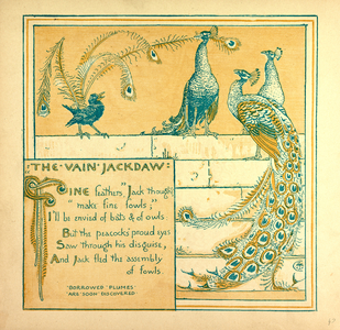 The Vain Jackdraw, from 'The Baby's Own Aesop', 1887 (colour litho)