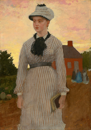 The Red School House, 1873 (oil on canvas)
