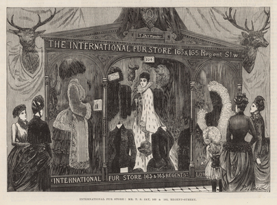 The International Health Exhibition: International fur store (engraving)