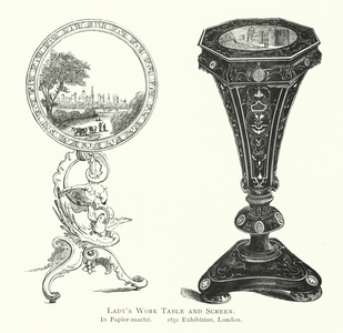 Lady's Work Table and Screen (coloured engraving)