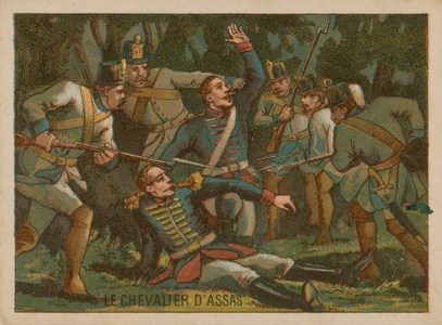 Louis d'Assas killed at the Battle of Clostercamp (chromolitho)