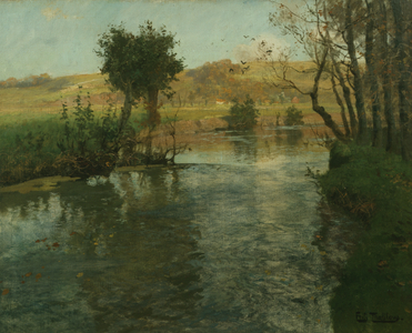 French riverlandscape, ca 1895 (painting)