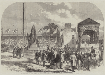 Inauguration of the Statue of the late Prince Consort, in the Presence of Her Majesty, at Perth (engraving)