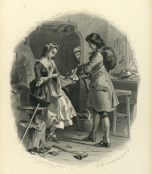 Barnaby Rudge: Dolly Varden and Joe Willet (engraving)