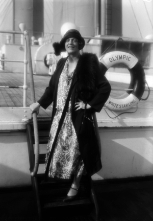 Ethel Barrymore  american actress, here aboard liner "Olympic"  c. 1925