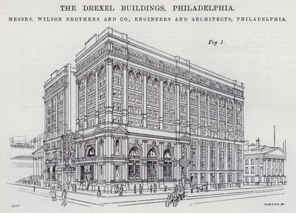 The Drexel Buildings, Philadelphia (engraving)