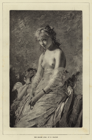 The Broken Lyre, by M Chaplin (engraving)