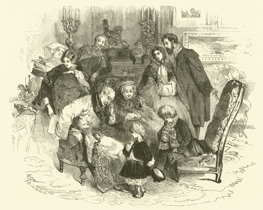 Scenes of Parisian life: parents' New Year's Day (engraving)