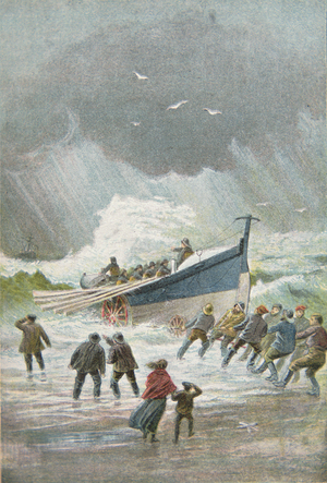 The Lifeboat Service, 1890s (colour litho)