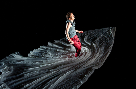 Charlotte Broom in In The Skin I'm In 1 by Didy Veldman from Three & Four Quarters by HeadSpace Dance at Linbury Studio. (photo)