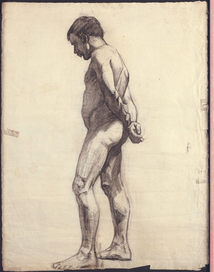 Standing male nude (charcoal on paper)