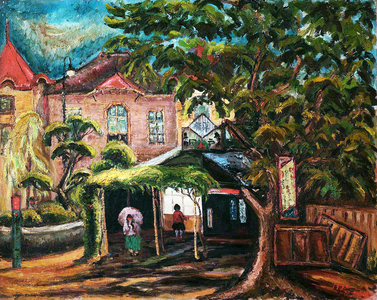 China / Taiwan: 'Foliage', oil on canvas, Chen Cheng-po / Chen Chengbo (1895-1947), 1934