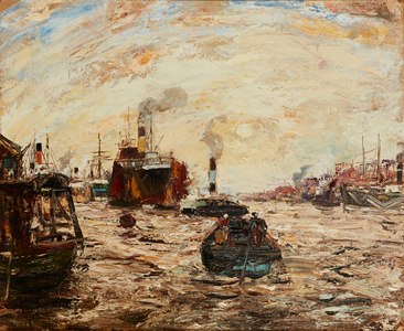 The Western Sun, River Clyde (oil on board)