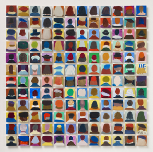 144 Old Masters Heads, 2016 (oil on canvas)