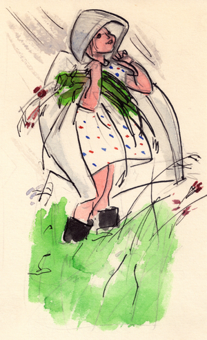 Illustration, 1970 (gouache on paper)