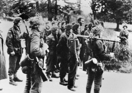 English prisoners, France, 1944 (b/w photo)