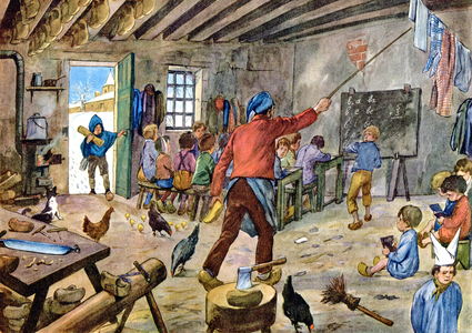 A school in France before Jules Ferry, c.1948 (illustration)