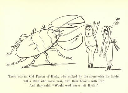 There was an Old Person of Hyde, who walked by the shore with his Bride (litho)