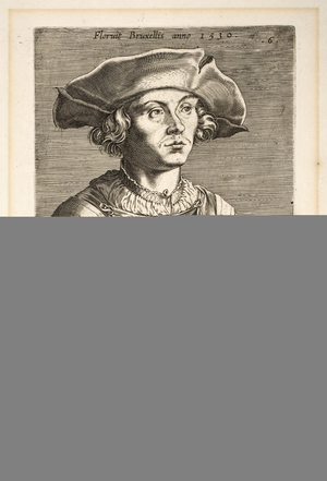 Bernard Orley, plate 6 from the series "Pictorum aliquot celebrium Germanaie inferioris effigies" (Portraits of some Celebrated Artists of the Low Countries), 1595 (engraving & letterpress)