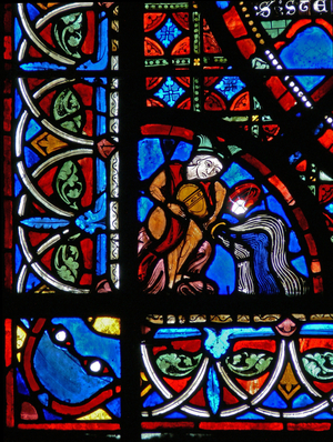 Window w15 depicting donors - watercarriers (stained glass)