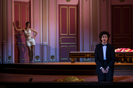 Cecelia Hall as Der Komponist and Elena Sancho Pereg as Zerbinetta, Prologue of Ariadne auf Naxos, Seville, Spain, 14 december 2024 (photo)