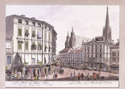 Stock-im-Eisen-Platz, 1779-1792 (hand-coloured etching)