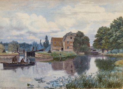 Hemingford Mill, On the Ouse, Huntingdonshire (w/c & gouache on paper)