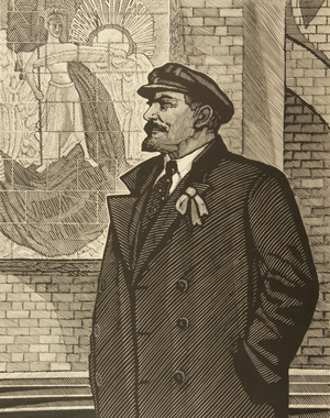 Vladimir Ilich Lenin, 1970 (linocut)