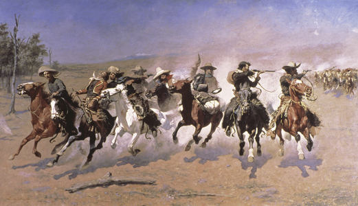 A Dash for the Timber (oil on canvas)
