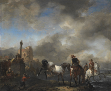 Horsepond near a Boundary Stone, c.1651-1654 (oil on panel)