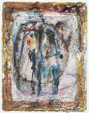 Dinner Plate, 1989 (retouched monotype with acrylic & oil pastel on paper)