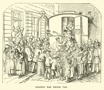 Loading the prison van (engraving)