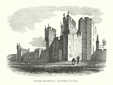 Outer Gateway, Alnwick Castle (engraving)