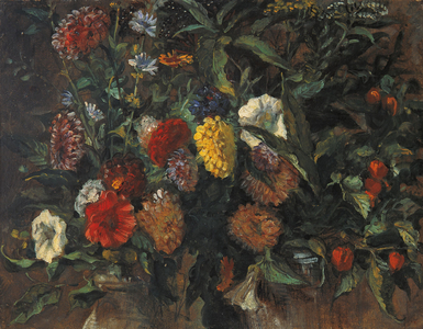Flower Still Life, c.1848 (oil on cardboard)