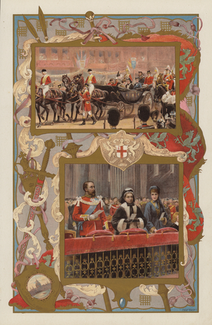 Thanksgiving for the future King Edward VIIs recovery from typhoid fever (colour litho)