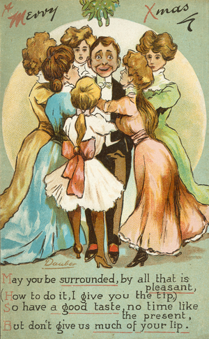 Merry Christmas to a young man (colour litho)