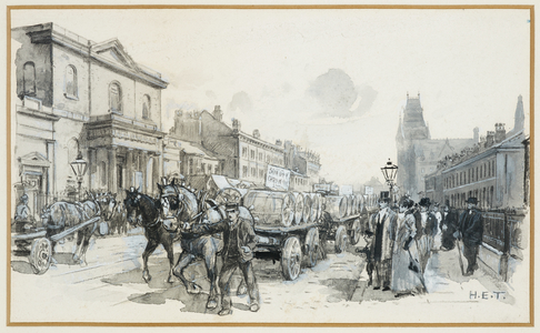 May Day, Oxford Street, 1893-94 (w/c gouache on paper)