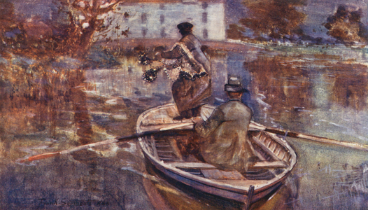 Wild Life in East Anglia: Smelt-Netting in a Mill Pool (colour litho)