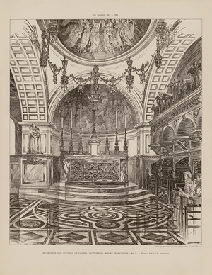 Decoration and Fittings of Chapel, Battenhall Mount, Worcester (engraving)