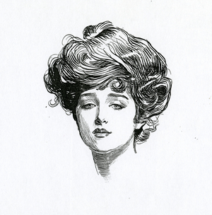 A Gibson Girl, c.1902 (litho)