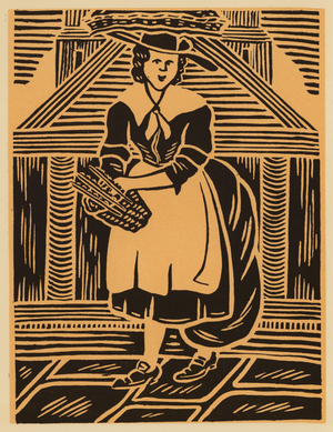 Old London: Cherry Seller (woodcut)