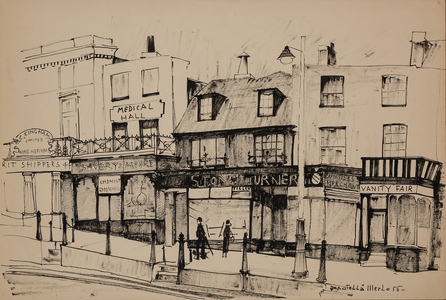 Street of London, 1956 (Indian ink on paper)