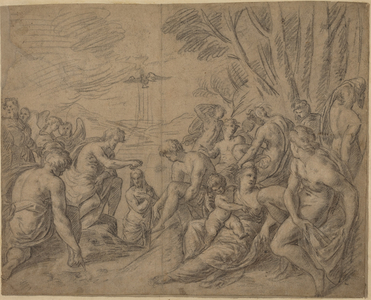 The Baptism of Christ, late 16th century (black chalk on paper)